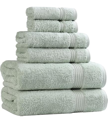 Amazon.com: Superior Luxury Cotton Bath Towel - 6 Piece Set
